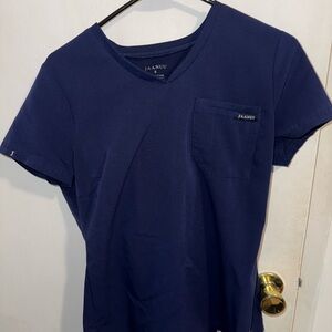 Jaanuu Deep Blue V-Neck Top & Straight Leg Pant